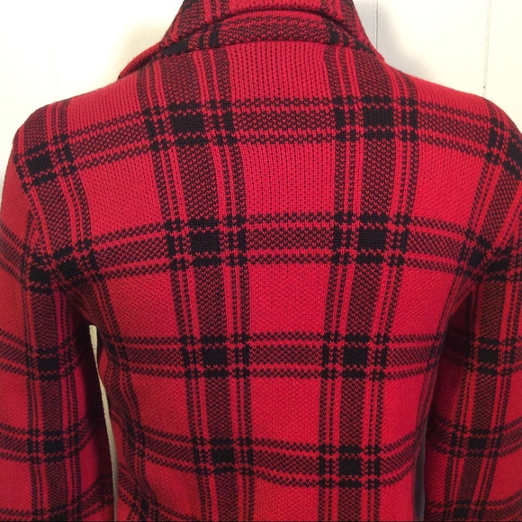 Chaps Plaid womens sweater jacket size small - Picture 4 of 7